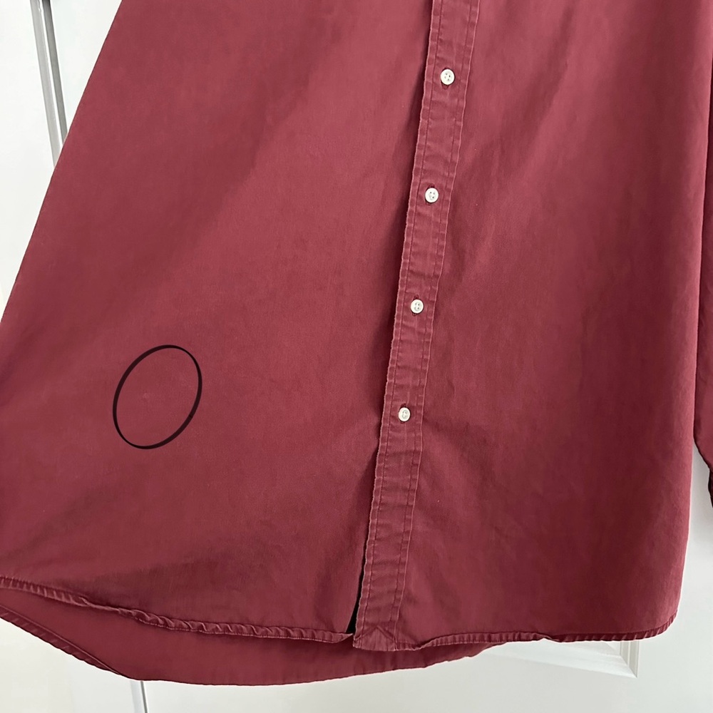 Ralph Lauren Blake Rust /Burgundy Fall Oxford Shirt- Oversized Polo Button Down - Picture 13 of 17